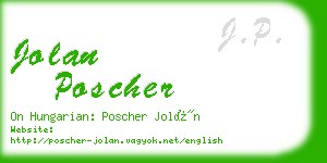 jolan poscher business card